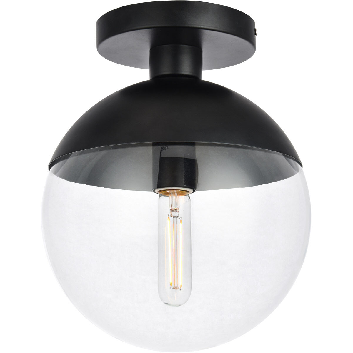 Oyster Bay 1 Light 10 inch Black Flush Mount Ceiling Light