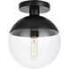 Oyster Bay 1 Light 10 inch Black Flush Mount Ceiling Light