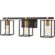 Shenandoah 3 Light 26 inch Matte Black with Brushed Brass Vanity Light Wall Light