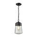 Gregg 1 Light 6 inch Oil Rubbed Bronze with Clear Outdoor Pendant