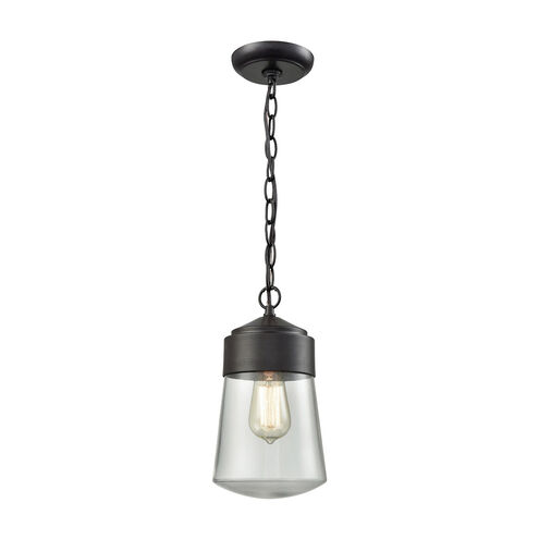 Gregg 1 Light 6 inch Oil Rubbed Bronze with Clear Outdoor Pendant