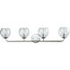 Glenolden 4 Light 38 inch Polished Chrome Vanity Light Wall Light