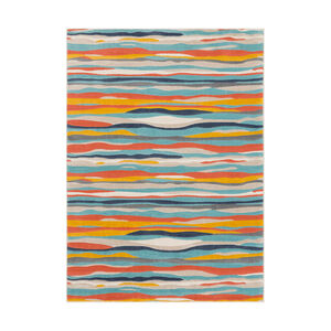 Islip 87 X 63 inch Aqua/Charcoal/Coral/Mustard/Light Gray/Beige/Taupe Rugs, Rectangle
