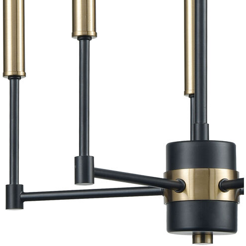 Monessen 5 Light 17 inch Matte Black with Satin Brass Chandelier Ceiling Light