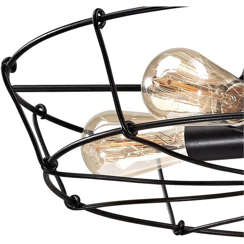 Everett 5 Light 20 inch Wrought Iron Black Semi Flush Mount Ceiling Light