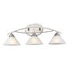 Middletown 3 Light 25 inch Satin Nickel with White Marbleized Vanity Light Wall Light