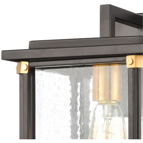 Gettysburg 1 Light 14 inch Matte Black with Brushed Brass Outdoor Wall Sconce