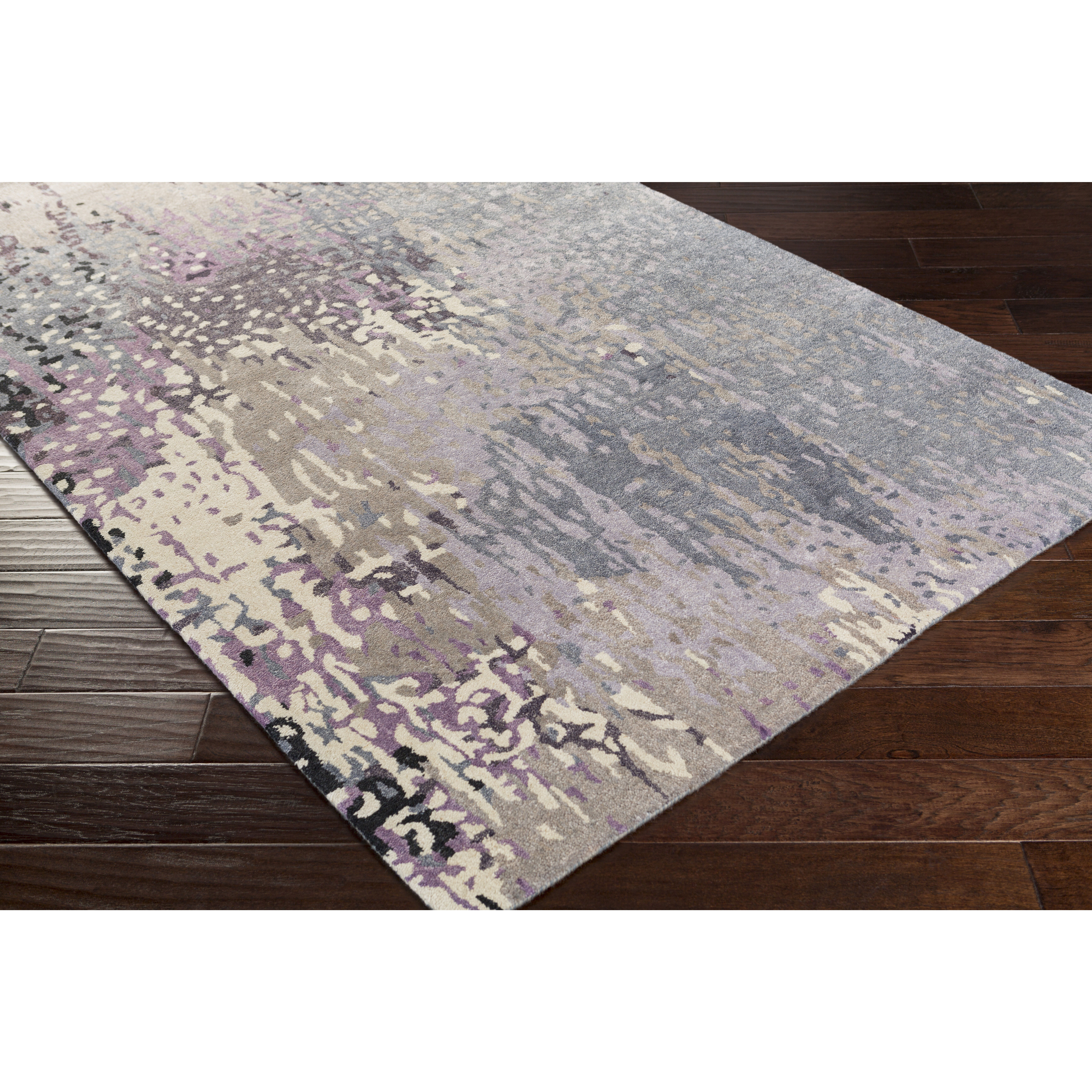 Floral Park 132 X 96 inch Dark Purple Rug, Rectangle