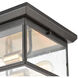 Forty Fort 2 Light 12 inch Matte Black with Brushed Brass Outdoor Flush Mount