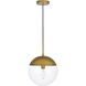 Oyster Bay 1 Light 12 inch Brass Pendant Ceiling Light