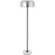 Peru 63 inch 40 watt Brushed Nickel and Black with White Marble Floor lamp Portable Light