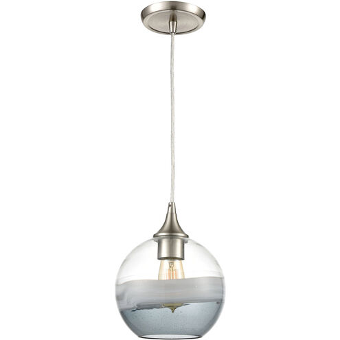 Batavia 1 Light 8 inch Satin Nickel with Smoke Swirl Mini Pendant Ceiling Light