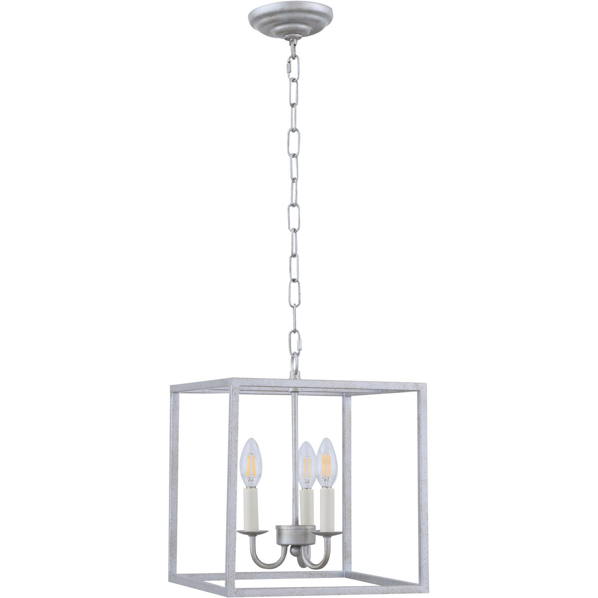 Oyster Bay 3 Light 12 inch Vintage Silver Pendant Ceiling Light