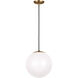 Abington 1 Light 12 inch Satin Brass Pendant Ceiling Light