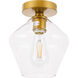Rochester 1 Light 8 inch Brass Flush Mount Ceiling Light