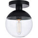 Oyster Bay 1 Light 8 inch Black Flush Mount Ceiling Light