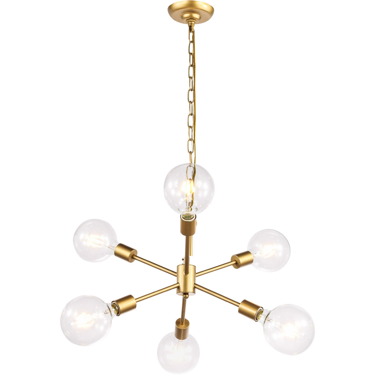 Charleston 6 Light 16 inch Brass Pendant Ceiling Light
