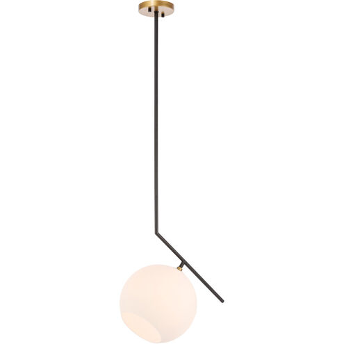 Monroe 1 Light 10 inch Black and Brass Pendant Ceiling Light