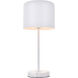 Peru 21 inch 40 watt White with White Marble Table lamp Portable Light