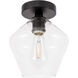 Rochester 1 Light 8 inch Black Flush Mount Ceiling Light