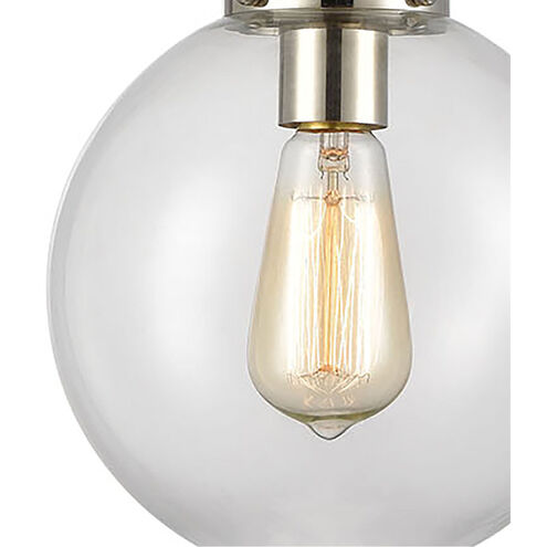 Altoona 1 Light 8 inch Matte Black with Polished Nickel and Clear Mini Pendant Ceiling Light