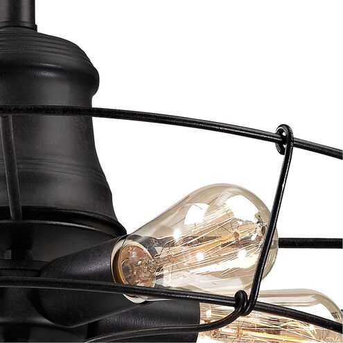 Everett 5 Light 20 inch Wrought Iron Black Semi Flush Mount Ceiling Light