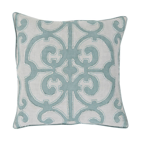 Lansing 18 X 18 inch Teal and Light Gray Throw Pillow