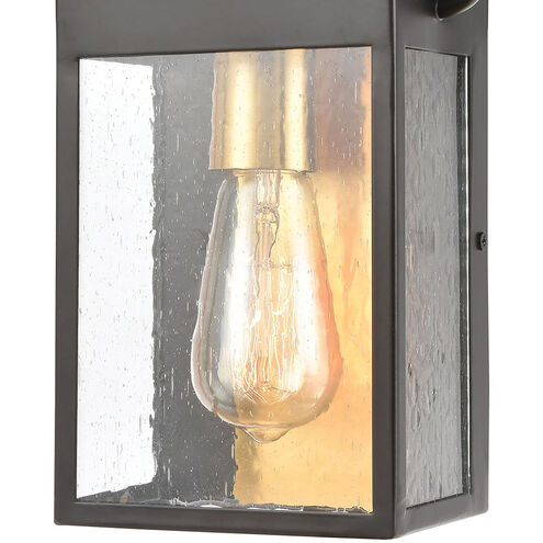 Forty Fort 1 Light 12 inch Matte Black with Brushed Brass Outdoor Wall Sconce