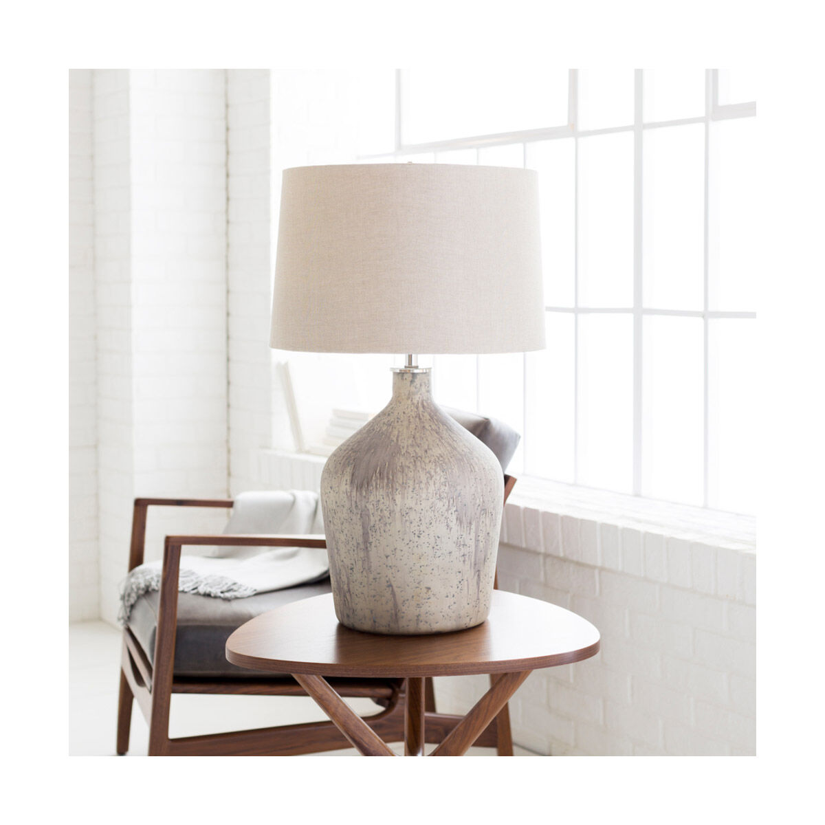 Haverford 30.25 inch 100 watt Taupe Table Lamp Portable Light