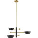 Arcwell Three-Light ChandelierArcwell 3 Light 33.75 inch Matte Black with Natural Brass Chandelier Ceiling Light