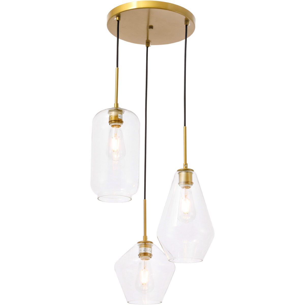 Rochester 3 Light 17 inch Brass Pendant Ceiling Light