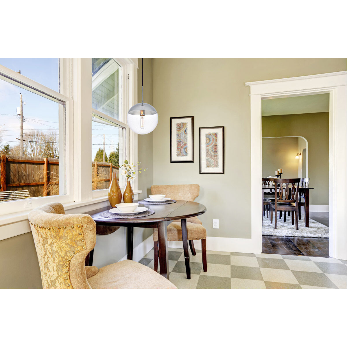 Oyster Bay 1 Light 10 inch Chrome Pendant Ceiling Light