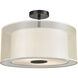 Hopewell 2 Light 16 inch Matte Black Semi Flush Mount Ceiling Light