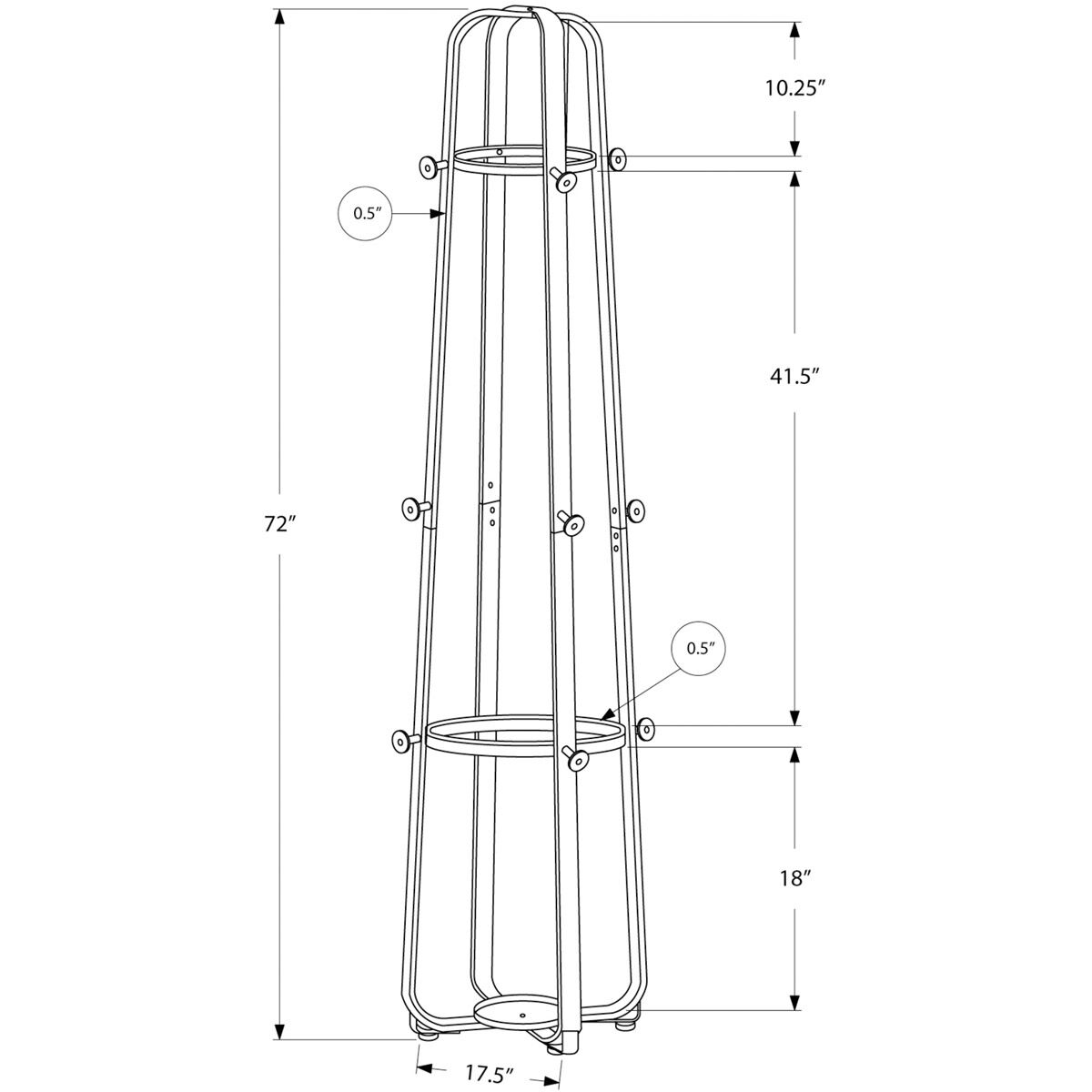 Auburn 72 inch White Coat Rack