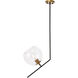 Monroe 1 Light 10 inch Black and Brass Pendant Ceiling Light