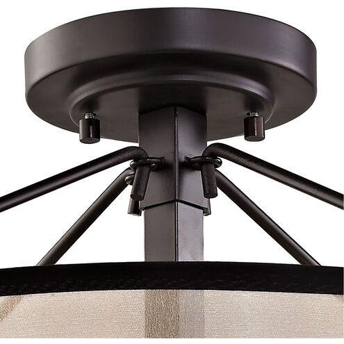 Mifflin 3 Light 18 inch Oil Rubbed Bronze Semi Flush Mount Ceiling Light