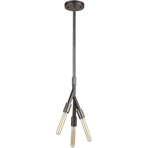 Sweden 3 Light 6 inch Dark Graphite Mini Pendant Ceiling Light