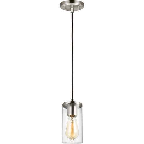 Reading 1 Light 4 inch Brushed Nickel Pendant Ceiling Light