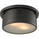 Saratoga 2 Light 10 inch Oil Rubbed Bronze Flush Mount Ceiling Light