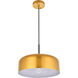 Amity 1 Light 13.8 inch Satin Gold Pendant Ceiling Light