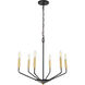 Geneseo 6 Light 22 inch Black and Brass Pendant Ceiling Light