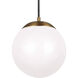 Abington LED 10 inch Satin Brass Pendant Ceiling Light