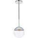 Oyster Bay 1 Light 8 inch Chrome Pendant Ceiling Light