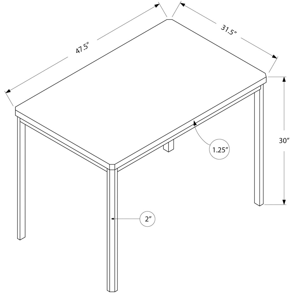 Cumru 48 X 32 inch White Dining Table
