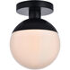 Oyster Bay 1 Light 8 inch Black Flush Mount Ceiling Light