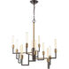 Wright 12 Light 29 inch Oil Rubbed Bronze with Satin Brass Chandelier Ceiling Light