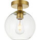 Huntington 1 Light 8 inch Brass Flush Mount Ceiling Light