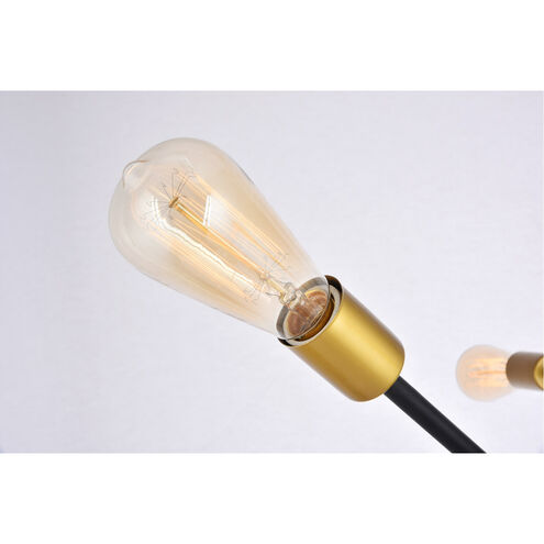 Newtown 6 Light 42 inch Black and Brass Pendant Ceiling Light