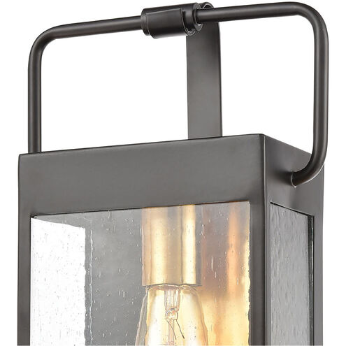 Forty Fort 1 Light 14 inch Matte Black with Brushed Brass Outdoor Wall Sconce