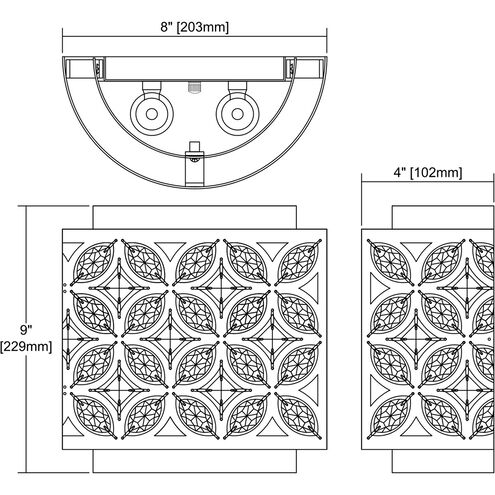 Strabane 2 Light 8 inch Weathered Zinc with Matte Silver ADA Sconce Wall Light